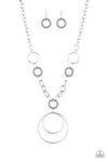 HOOP du Jour - Silver Hoop Necklace- Paparrazi Accessories