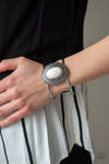 Extra EMPRESS-ive - White Stone  Cuff Bracelet- Paparrazi Accessories