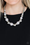 Hollywood HAUTE Spot - Silver Bead Necklace- Paparrazi Accessories