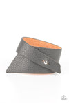 PIECE Offering - Silver Leather Urban Bracelet- Paparrazi Accessories