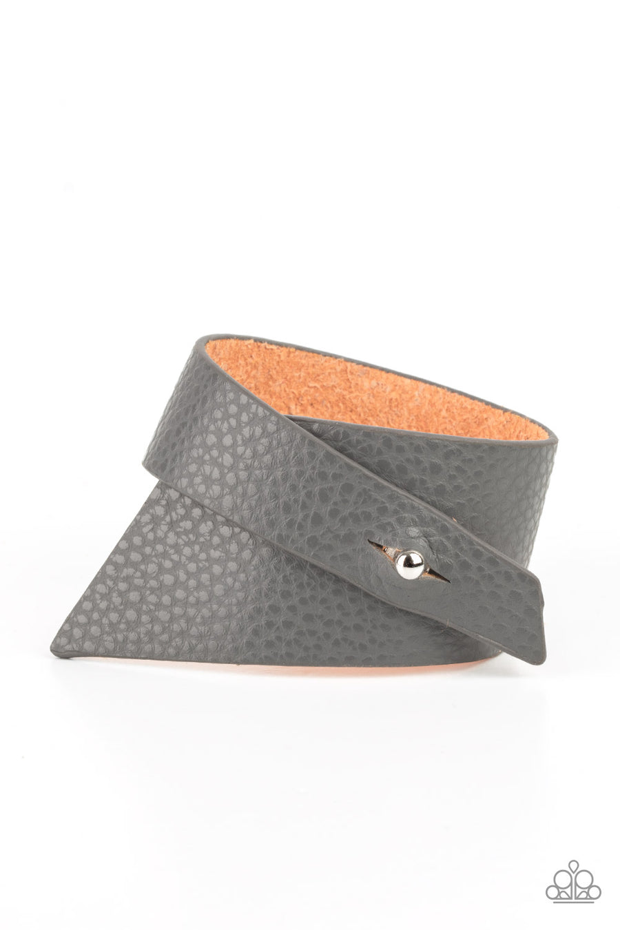 PIECE Offering - Silver Leather Urban Bracelet- Paparrazi Accessories