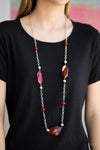 Crystal Charm  - Red Crystal-like Necklace- Paparazzi Accessories