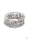 Rockin Renegade - Silver Stretch Bracelet - Paparrazi Accessories