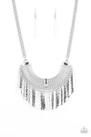 Impressively Incan - Silver Textured Necklace - Paparazzi Accessories