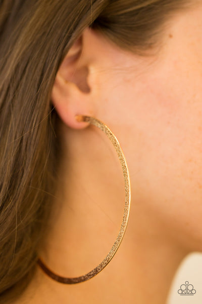 Size Them Up -  Gold Hoop Earrings - Paparazzi Accessories