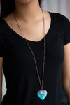 Southern Heart - Copper And Turquoise Stone Necklace - Paparazzi Accessories