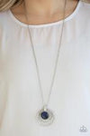 A Diamond A Day - Blue Rhinestone Necklace - Life of The Party - Paparazzi Accessories