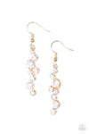Milky Way Magnificence - Gold Rhinestone Earrings  - Paparazzi Accessories