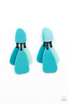 All FAUX One - Blue Post Earrings - Paparrazi Accessories