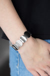 Industrial Influencer - Silver Disc Stretch Bracelet- Paparrazi Accessories