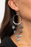 Take a CHIME Out - Black Disc Earrings- Paparrazi Accessories