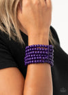 Diving in Maldives - Purple Wood Bead Bracelet - Paparrazi Accessories