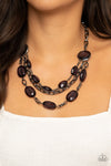 I Need a GLOW-cation - Black Gem Necklace- Paparrazi Accessories