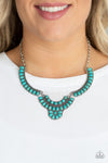 Omega Oasis - Blue Turquoise Stone Necklace - Paparazzi Accessories