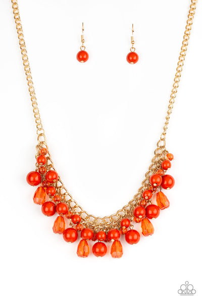 Tour de Trendsetter- Orange Beaded Necklace- Paparazzi Accessories