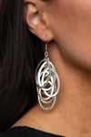 Mind OVAL Matter - Silver Oval Earrings- Paparrazi Accessories