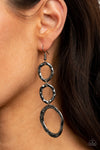 So OVAL It! - Black Earrings- Paparrazi Accessories