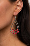 Summer Staycation - Red Bead Earrings- Paparrazi Accessories
