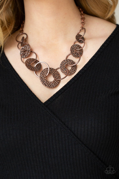 Industrial Envy - Copper Ring Necklace- Paparrazi Accessories