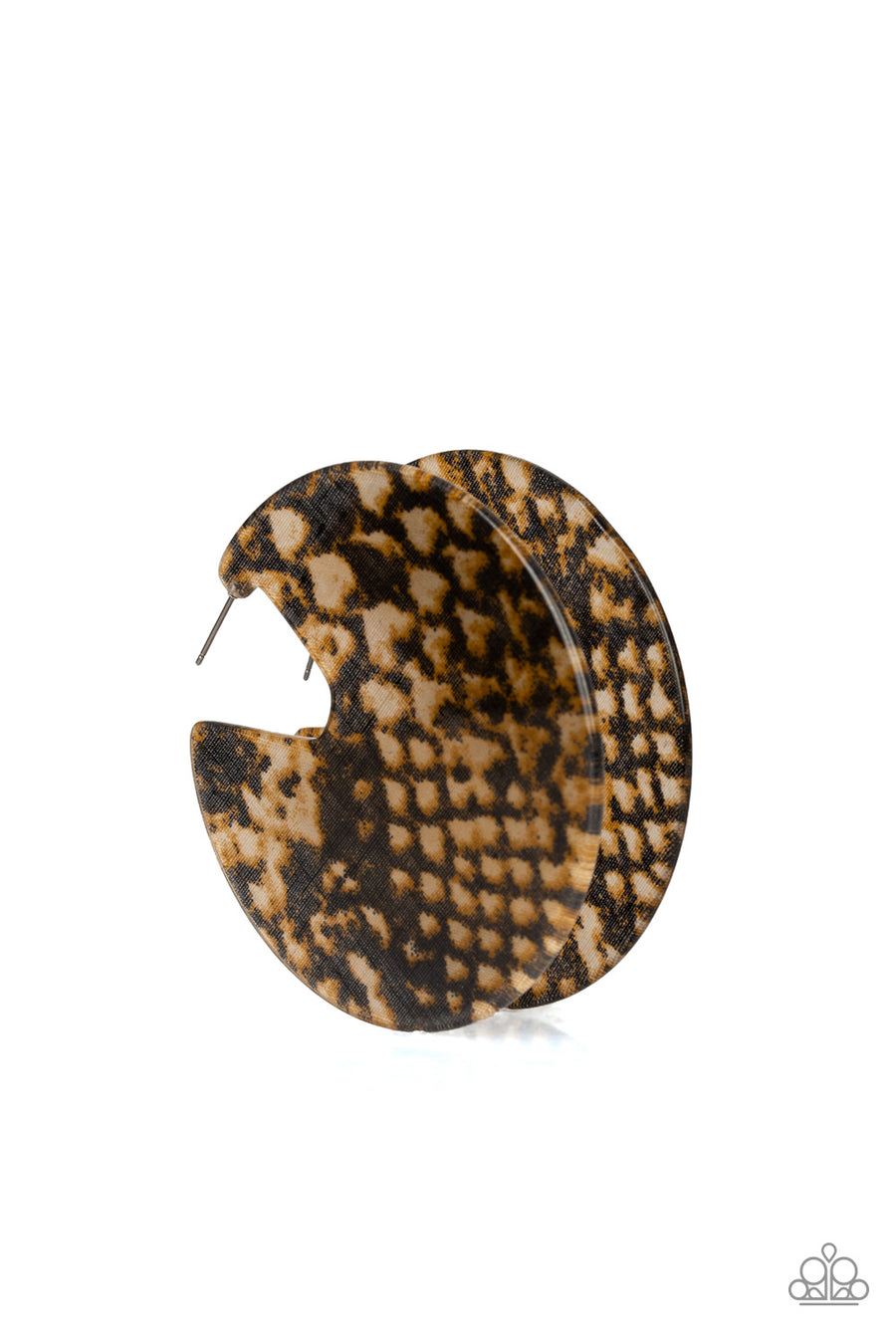 Hit Or Miss - Brown Tortoise Shell Acrylic Earrings - Paparazzi Accessories