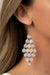 With All DEW Respect - White Rhinestone Earrings- Paparrazi Accessories
