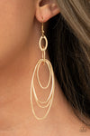 OVAL The Moon - Gold Oval Earrings- Paparrazi Accessories