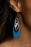 Ambitious Allure - Blue & Silver Earrings- Paparazzi Accessories