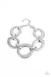STEEL The Show - Silver Hammered Bracelet - Paparazzi Accessories