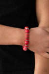Rustic Rival - Red Bead Stretch Bracelet - Paparrazi Accessories