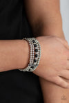 Gloss Over The Details - Black Bead Stretch Bracelet - Paparrazi Accessories