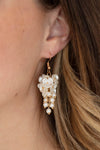 Bountiful Bouquets - Gold & White Pearl Earrings- Paparrazi Accessories