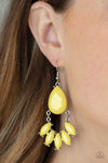 POWERHOUSE Call - Yellow Marquis Cut Earrings- Paparrazi Accessories