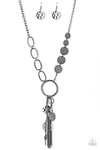Trinket Trend - Black Hammered Necklace - Paparazzi Accessories