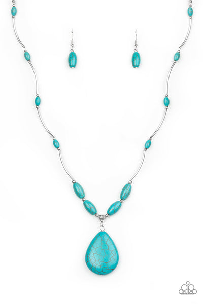 Explore The Elements - Turquoise Stone Necklace - Paparazzi Accessories