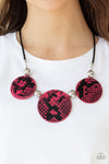 Viper Pit  - Pink Python Necklace - Paparazzi Accessories