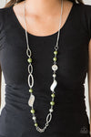 All About Me  - Green Beaded & Silver Necklace - Paparazzi Accessories