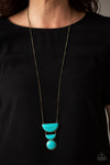 Desert Mason -  Brass & Turquoise Necklace - Paparazzi Accessories