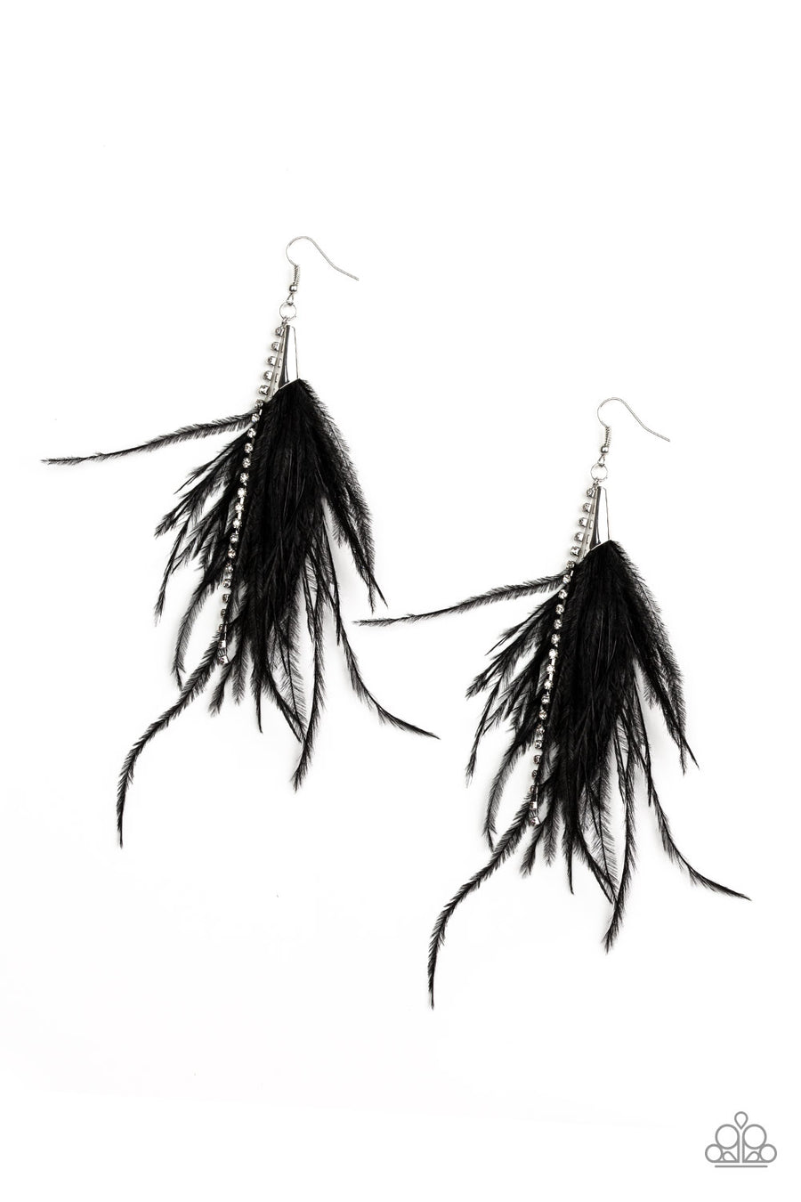Show stopping Showgirl  - Black Plum Earrings  - Paparazzi Accessories