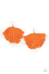 Macrame Mamba- Orange Tassel Earrings - Paparazzi Accessories