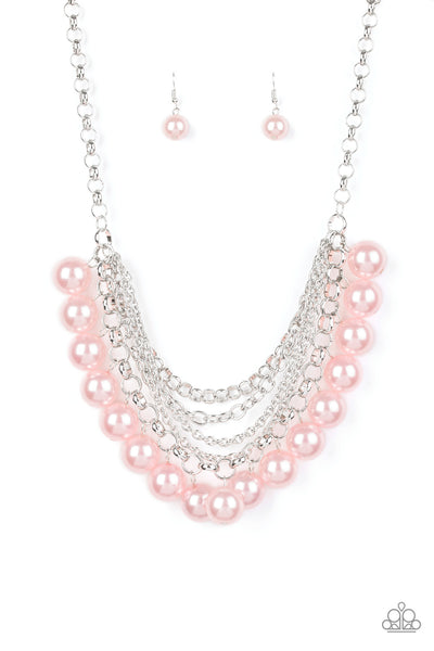 One-Way WALL STREET- Pink Pearl Necklace- Paparazzi Accessories