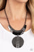 Metallic Enchantress - Black Textured Necklace- Paparazzi Accessories