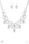 Show Stopping Shimmer - White Rhinestone Necklace - Blockbuster- Paparazzi Accessories