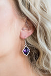 Glow It Up - Purple Rhinestone Earrings- Paparazzi Accessories