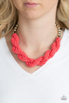 Savannah Surfin  - Coral Seed Bead Necklace - Paparazzi Accessories