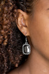 Downtown Dapper - Silver Hematite Earrings Paparazzi Accessories
