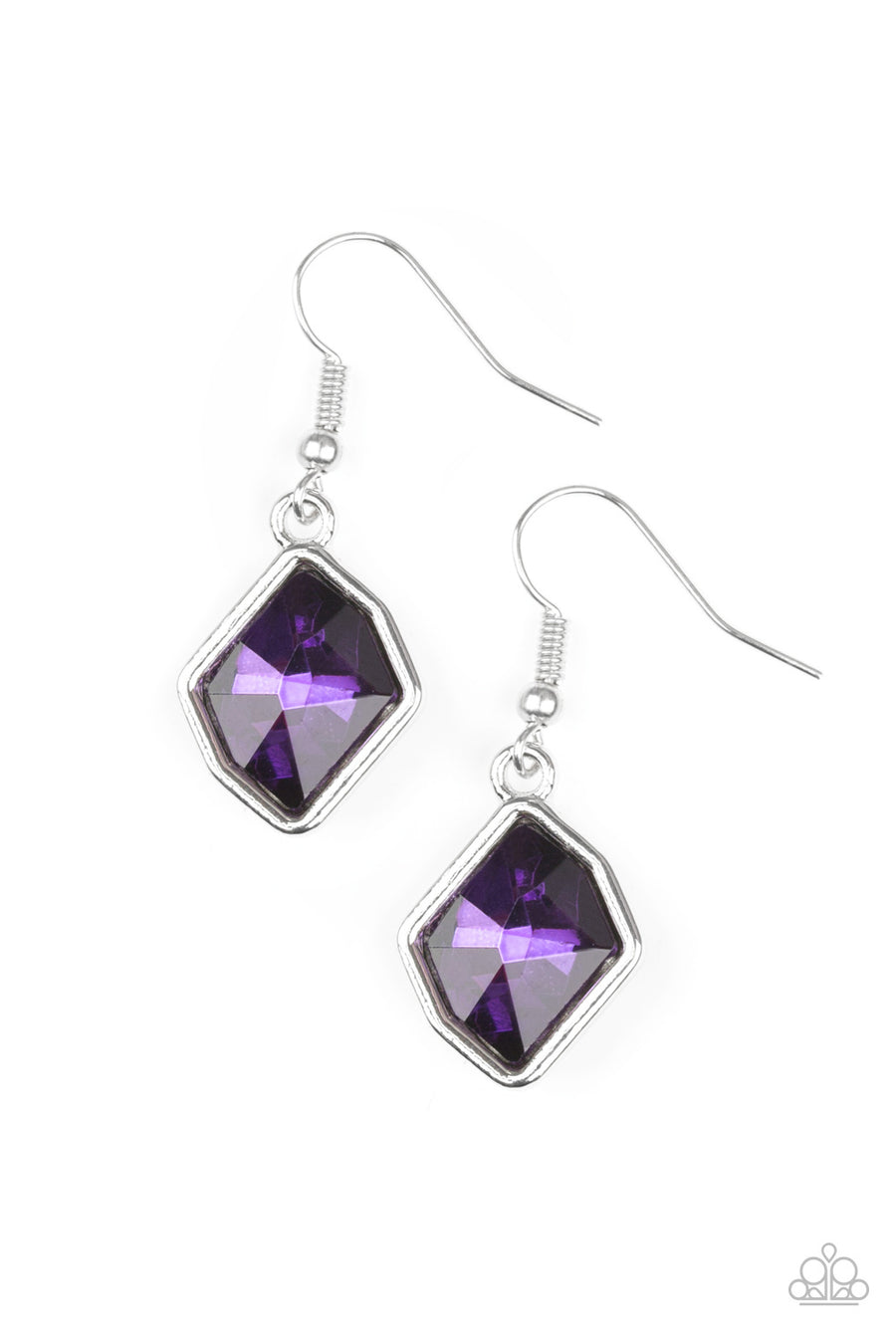 Glow It Up - Purple Rhinestone Earrings- Paparazzi Accessories