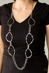 Abstract Artifact - Silver Ring Necklace- Paparazzi Accessories
