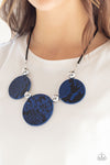 Viper Pit - Blue Python Leather Necklace - Paparazzi Accessories