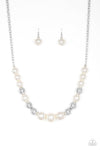 Take Note - Silver White Pearl Necklace - Paparazzi Accessories