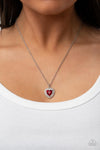 Taken with Twinkle - Red Rhinestone Heart Necklace- Paparazzi Accessories
